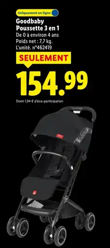 Lidl Goodbaby poussette 3 en 1 offre