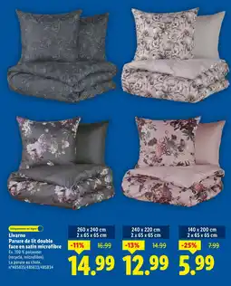 Lidl Livarno parure de lit double face en satin microfibre offre