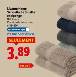 Lidl Livarno home serviette de toilette en éponge offre