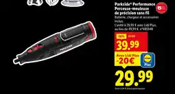 Lidl Parkside performance perceuse-meuleuse de précision sans fil offre