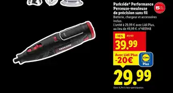Lidl Parkside performance perceuse-meuleuse de précision sans fil offre
