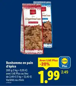 Lidl Favorina mini gingerbread man dark chocolate offre