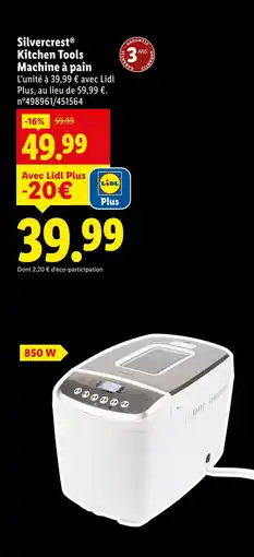 Lidl Silvercrest kitchen tools machine à pain offre