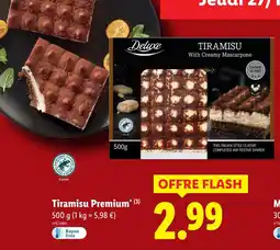 Lidl Deluxe tiramisu premium offre