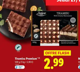 Lidl Deluxe tiramisu premium offre