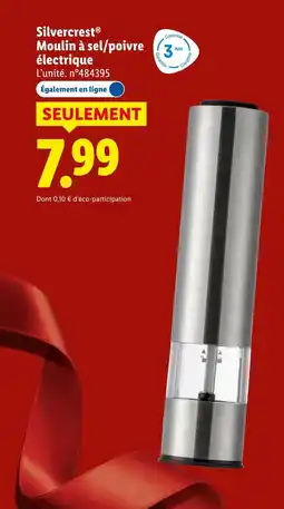 Lidl Silvercrest moulin à sel/poivre électrique offre