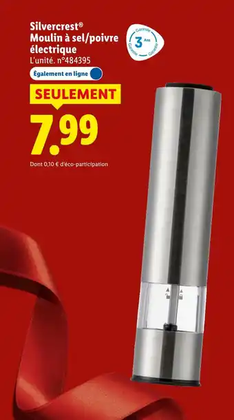 Lidl Silvercrest moulin à sel/poivre électrique offre