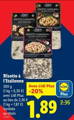 Lidl Deluxe risotto carnaroli offre