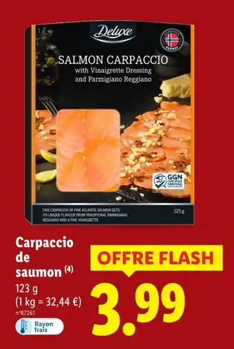 Lidl Deluxe carpaccio de saumon offre