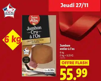 Lidl Saint alby jambon cru à l’os offre