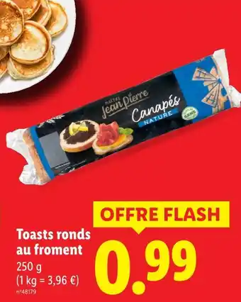 Lidl Maitre jean pierre toasts ronds au froment offre