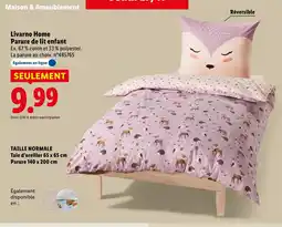 Lidl Livarno home parure de lit enfant offre