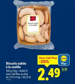Lidl Favorina biscuits sablés à la vanille offre