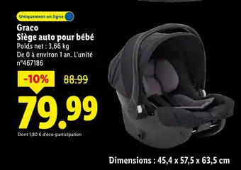 Lidl Graco siège auto pour bébé offre