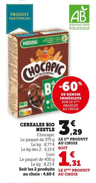Super U Nestlé céréales bio offre