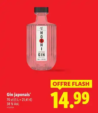 Lidl Hoshi gin japonais offre
