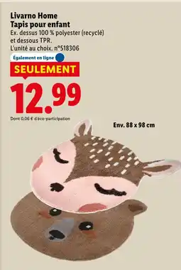 Lidl Livarno home tapis pour enfant offre