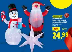 Lidl Livarno home décoration de noël autogonflante à led offre
