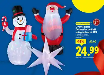 Lidl Livarno home décoration de noël autogonflante à led offre