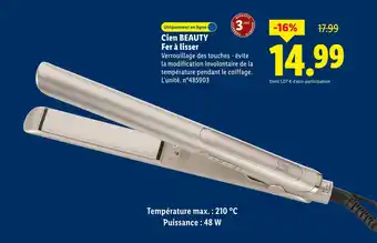 Lidl Cien beauty fer à lisser offre
