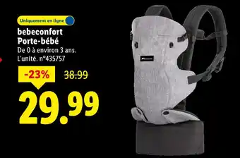 Lidl Bebeconfort porte-bébé offre