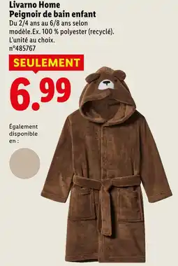 Lidl Livarno home peignoir de bain enfant offre