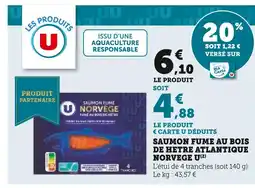 Super U U saumon fumé au bois de hêtre atlantique norvège offre