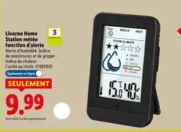 Lidl Livarno home station météo fonction d'alerte offre