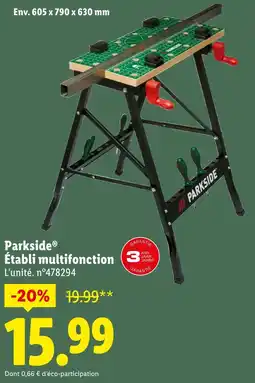Lidl Parkside établi multifonction offre