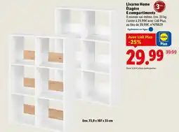 Lidl Livarno home étagère 6 compartiments offre
