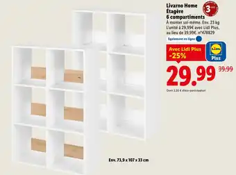 Lidl Livarno home étagère 6 compartiments offre