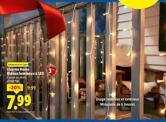 Lidl Livarno home rideau lumineux à led offre