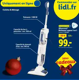 Lidl Silvercrest nettoyeur vapeur 3 en 1 offre