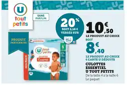 Super U U tout petits culottes essentiel offre