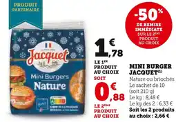 Super U Jacquet mini burgers offre