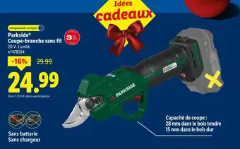 Lidl Parkside coupe-branche sans fil offre
