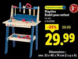 Lidl Playtive établi pour enfant offre