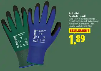 Lidl Parkside gants de travail offre