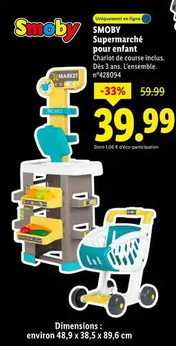 Lidl Smoby supermarché pour enfant offre
