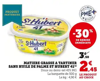 Super U St hubert matière grasse à tartiner sans huile de palme 41 offre