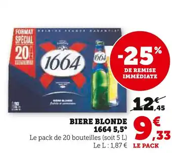 Super U 1664 biere blonde 5,5° offre