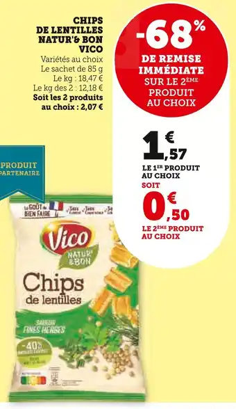 Super U Vico chips de lentilles natur'& bon offre