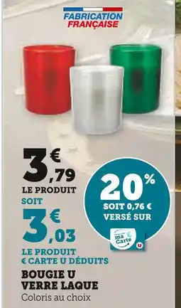 Super U Bougie verre laque offre