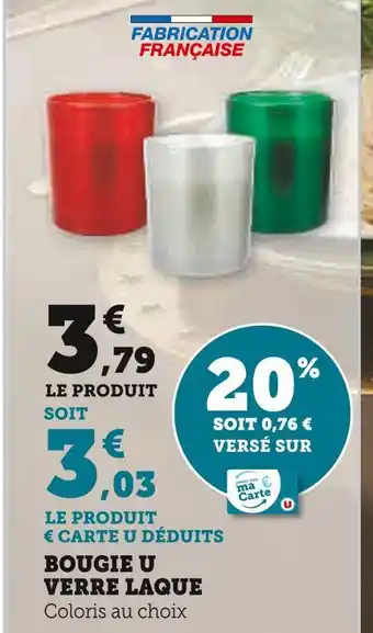 Super U Bougie verre laque offre