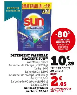 Super U Sun détergent vaisselle offre