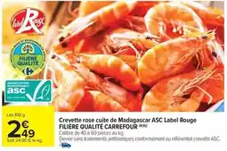 Carrefour Market Carrefour - crevette rose cuite de madagascar asc label rouge offre