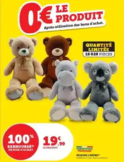 Super U Peluche 1 metre offre