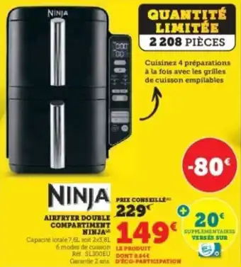 Airfryer double compartiment ninja