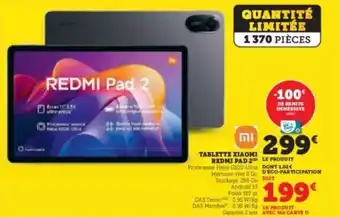 Super U Tablette xiaomi redmi pad 2 offre