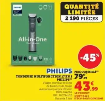 Super U Tondeuse multifonction 17 en 1 philips offre